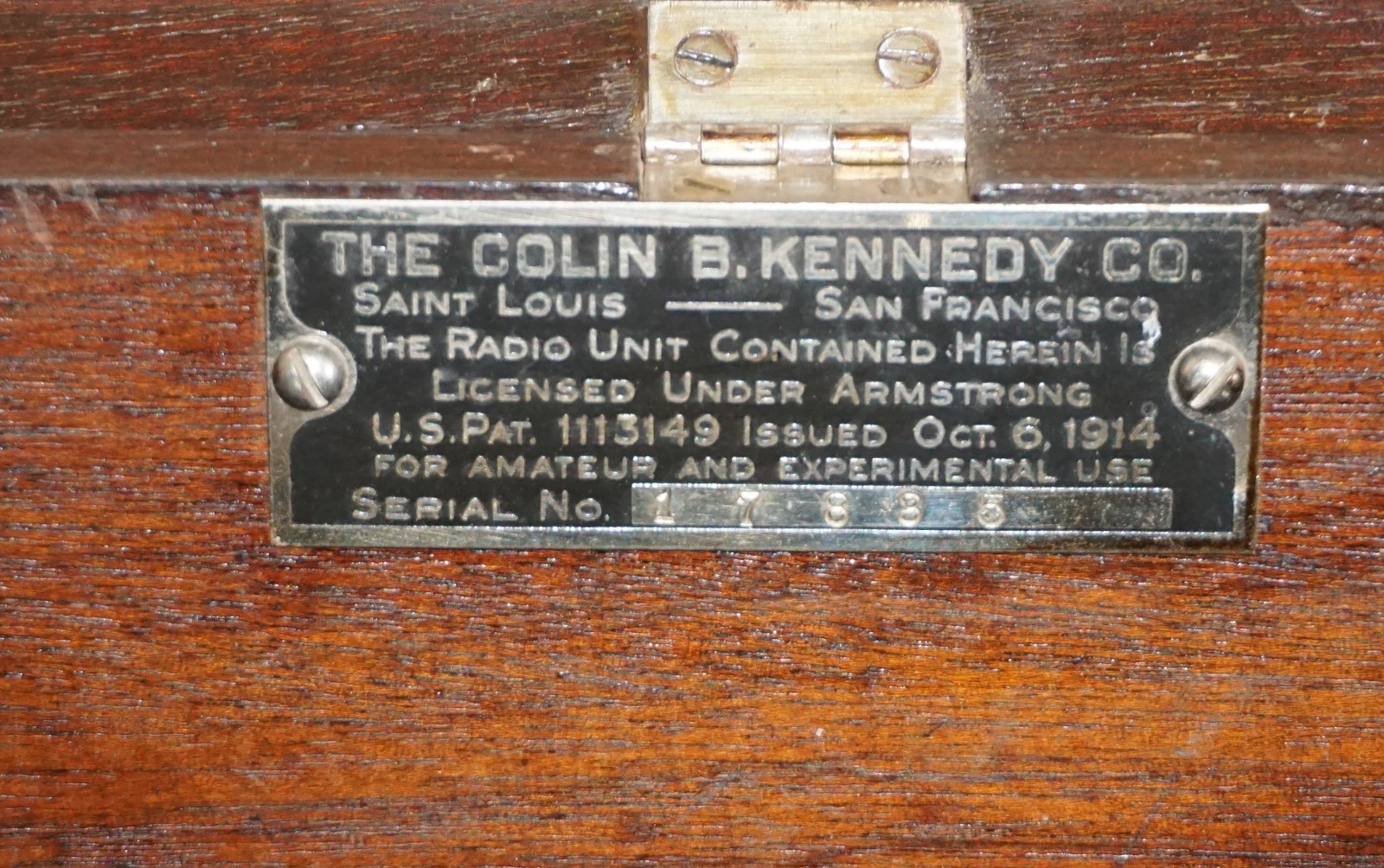 Museum Quality and Excellent Working 1923 Colin B. Kennedy Exposed Tube TRF