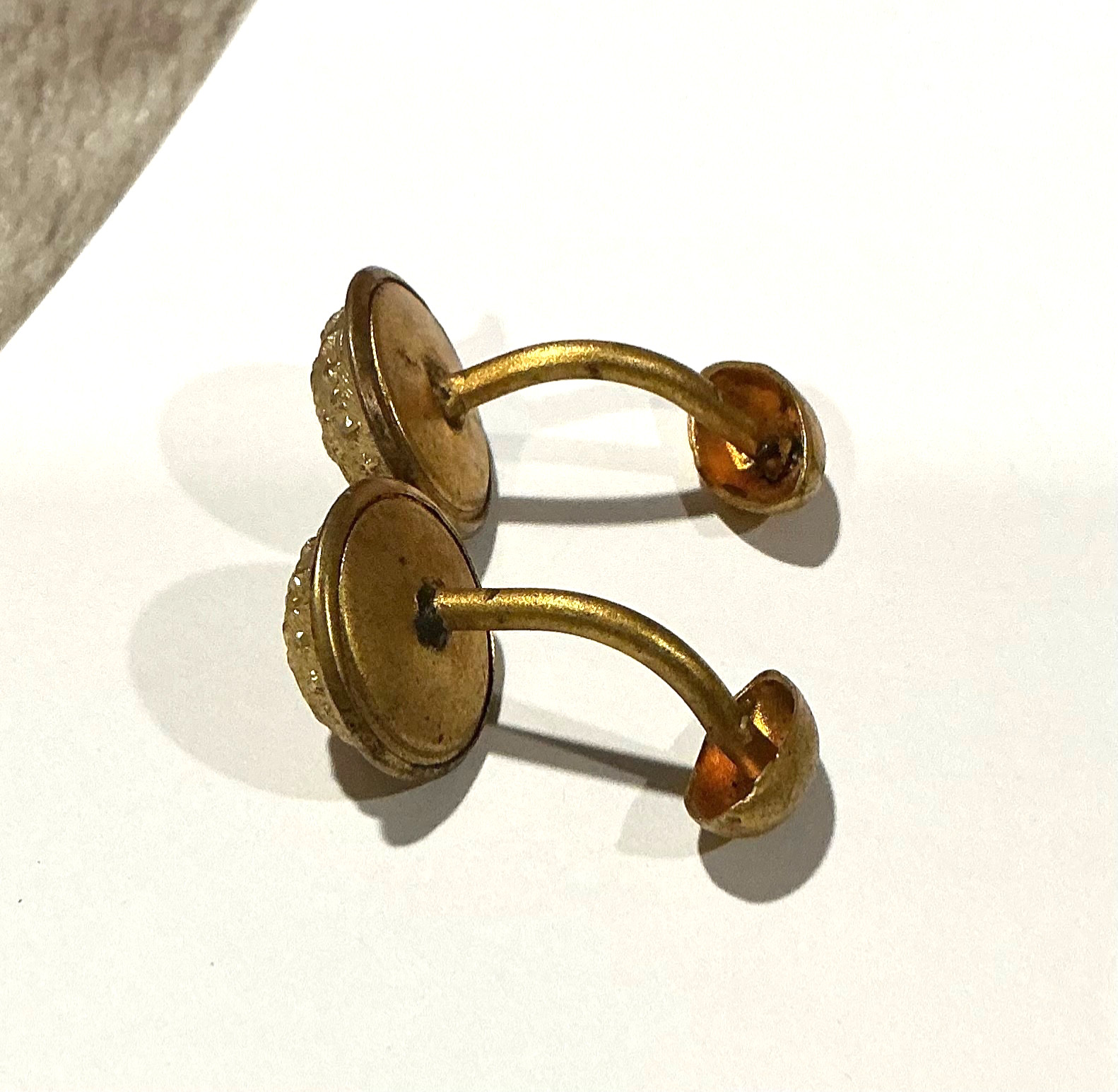 ANTIQUE MILITARY USA EAGLE BUTTON CUFFLINKS GOLD GILDED VICTORIAN CIVIL WAR ERA