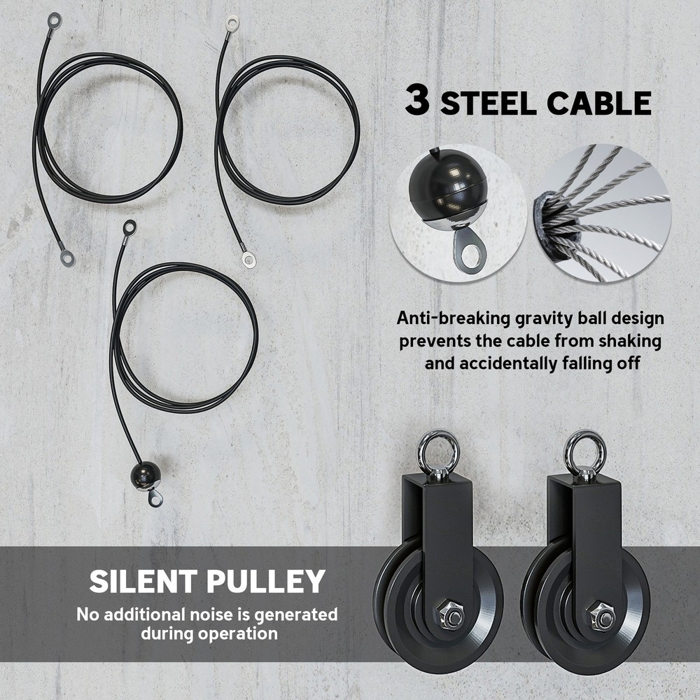 Soozier Weight Cable Pulley System for LAT Pull Down, Biceps Curl, Red