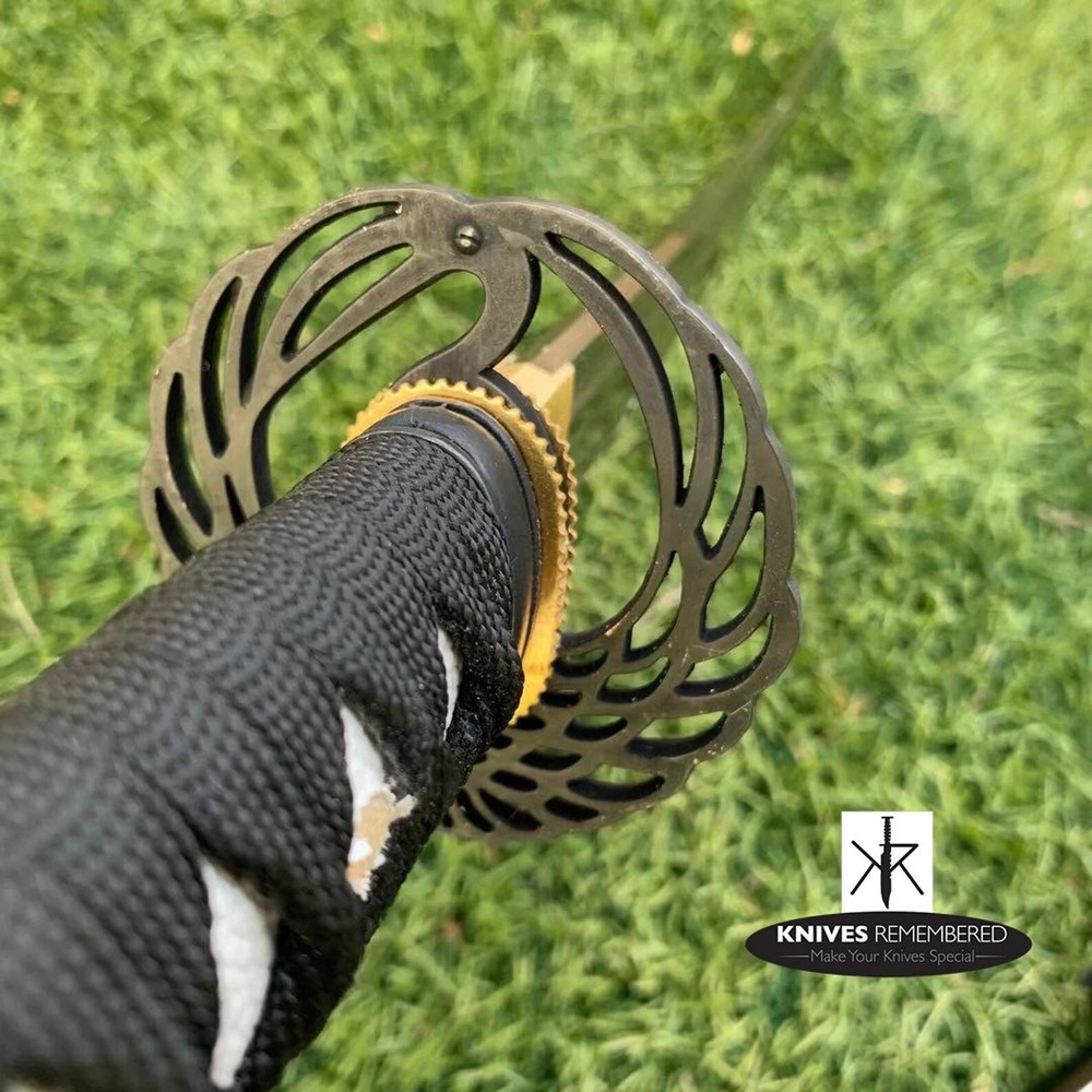 SHARP Blade Katana Practice Samurai Sword w/ Crane Tsuba and Scabbard