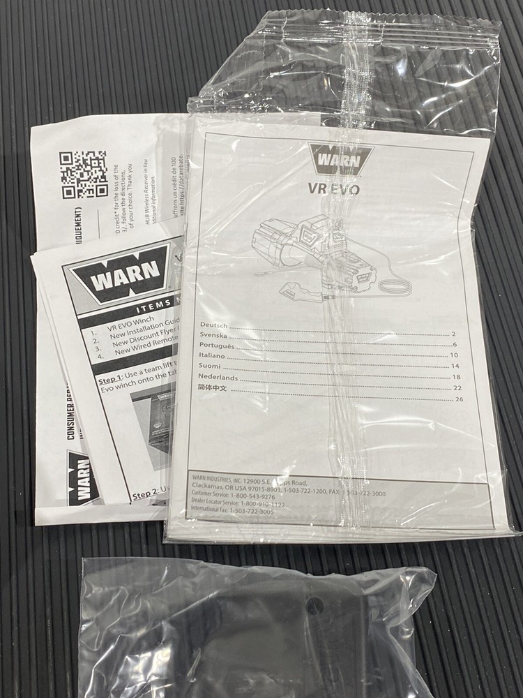 Warn Wired Remote 109423 ( Remote Only ) For VR EVO New