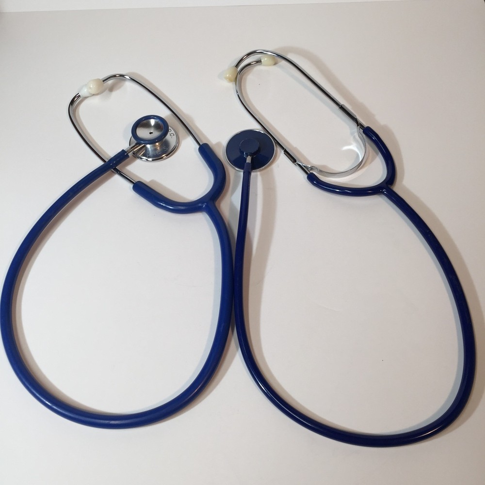 Stethoscopes -(1) ADC, (1) Unmarked- Blue 30" Excellent Condition
