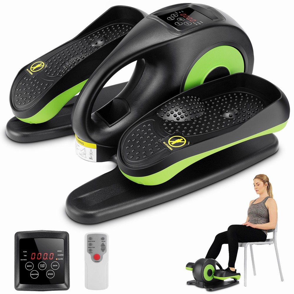 Under Desk Elliptical Seated Pedal Exerciser w/Remote Control &LCD Display Green