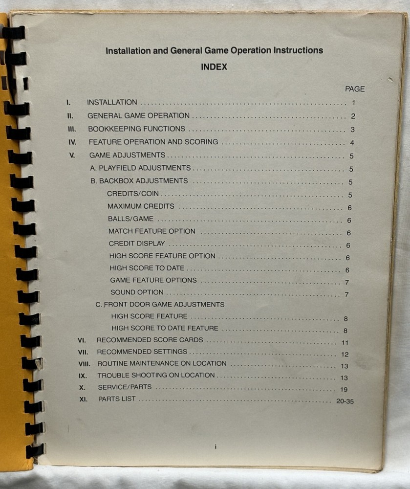 ORIGINAL-BALLY-PAC-MAN-INSTALLATION & OPERATION INSTRUCTIONS