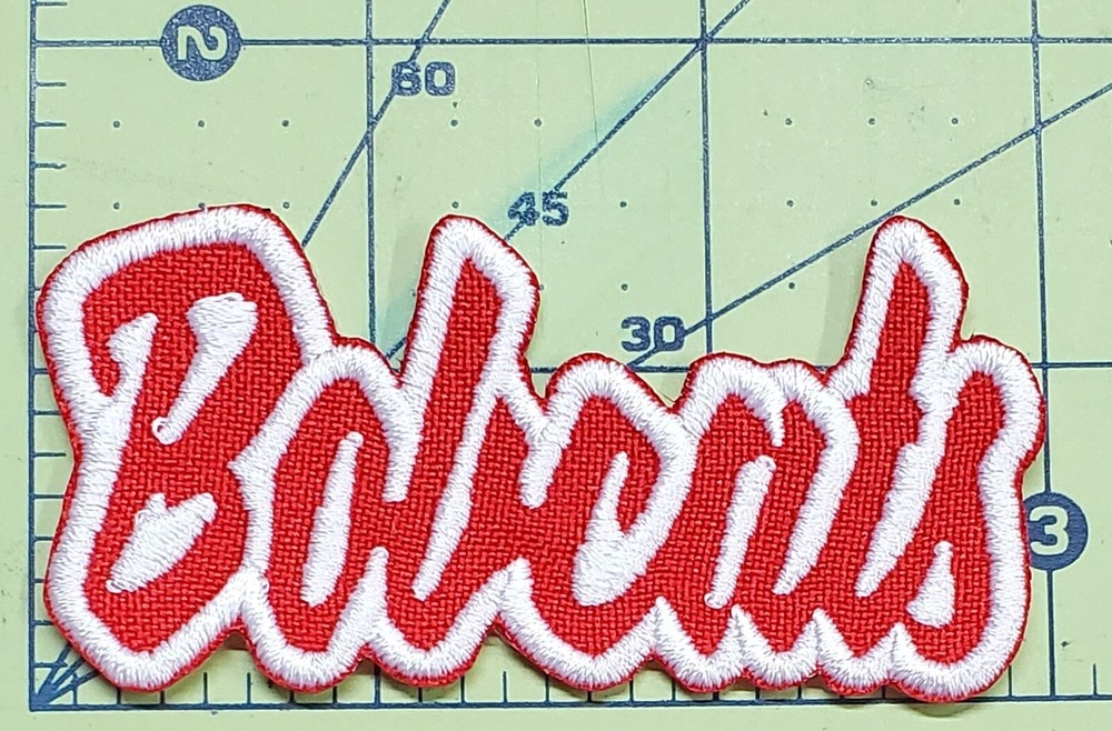 Bobcats Text Embroidered Applique Iron On Patch Various Sizes Customize