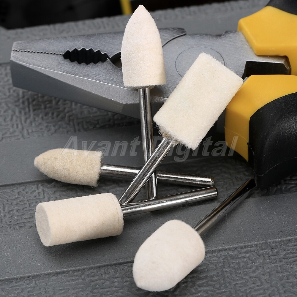 25x Wool Felt Polishing Buffing Pad Mixed Set Grinding Grinder Power Rotary Tool