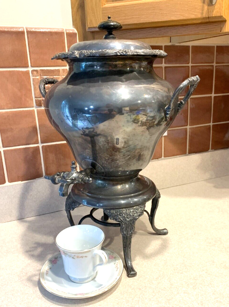 Vintage Rogers Bros 9451 Silver plated HERITAGE coffee Water tea Pot Samovar 19"