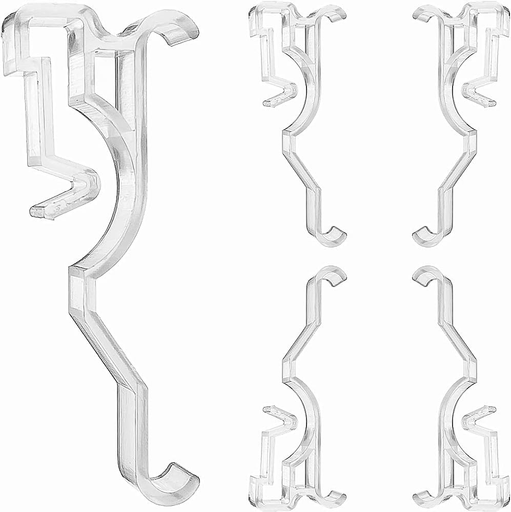 Valance Clips 6pcs 2.5" Clear Plastic Hidden Retainer Holder Installation Bracke