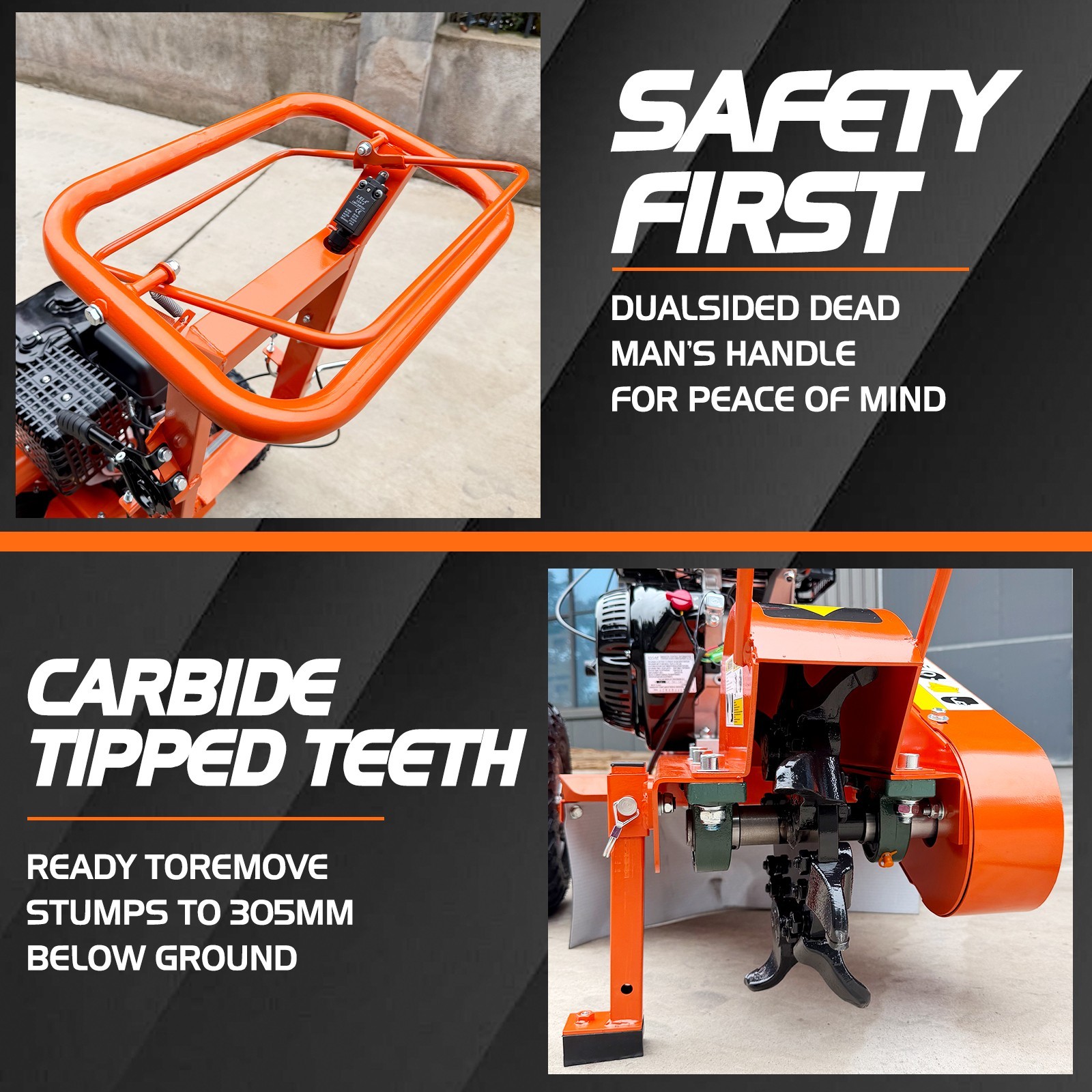 NEW 420cc 15HP Stump Grinder, Recoil, 15'' Cutting Height/10'' Cutting Depth