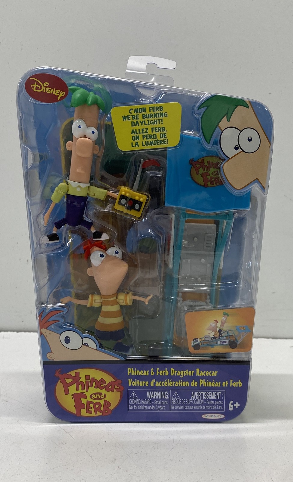 Phineas & Ferb Dragster Racecar Jakks Pacific Plastic Action Figure Vehicle Set