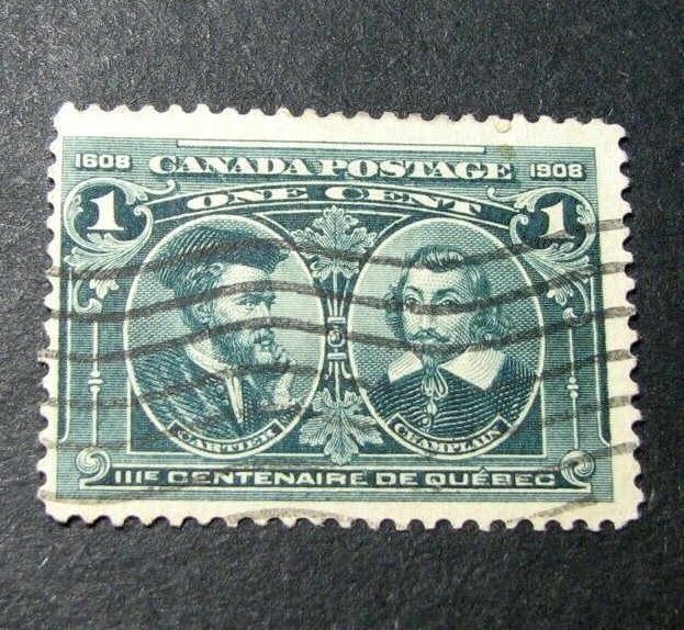 Canada Stamp Scott# 97 Cartier and Champlain 1908 Used H63