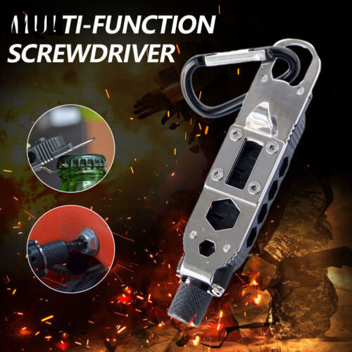 Black Multifunction Tactical EDC Mini Pocket Knife Survival Multitool Keychain