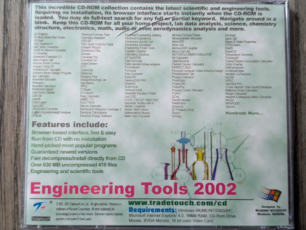 Engineering Tools 2002 Pro Edition TradeTouch CD-ROM Windows 95 98 NT XP...
