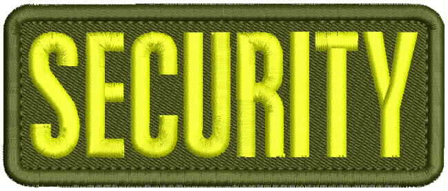 SECURITY EMBROIDERY PATCH 2X5 VELCR@ ON BACK