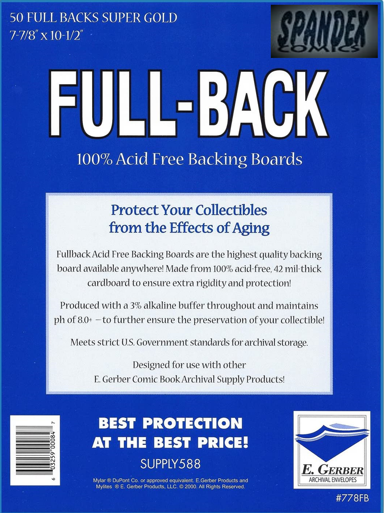 50 - E. Gerber Super Gold Mylites2 & Full Backs Comic Set - 825M2 778FB