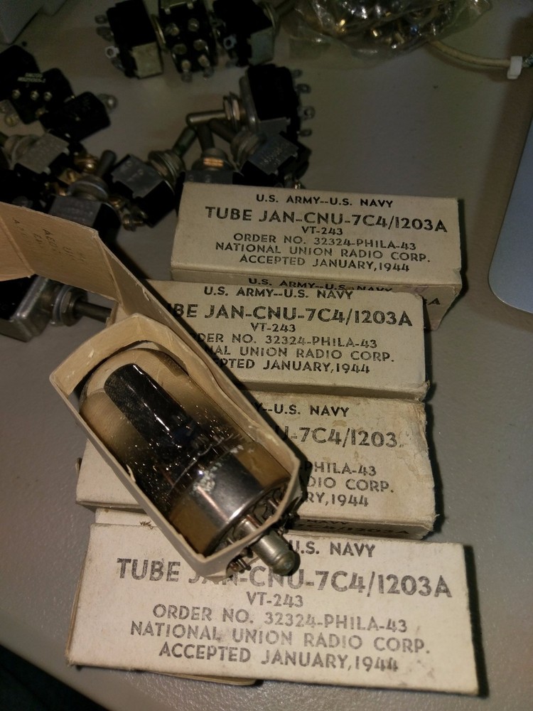 Four National Union NOS 7C4 / 1203A RADIO TUBES  VT-243  Guaranteed