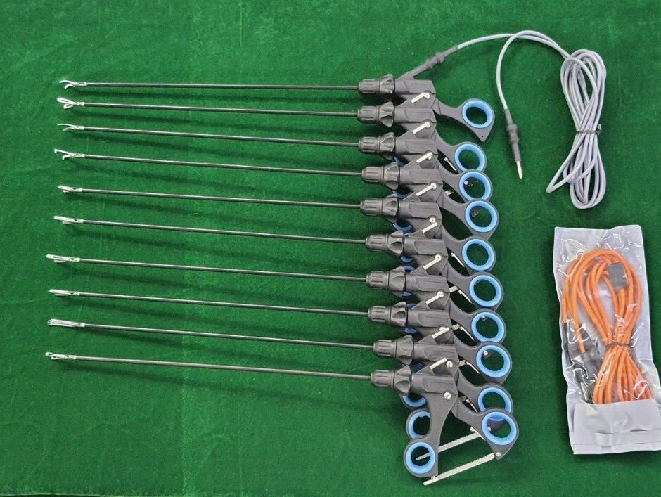 10pc Laparoscopic Grasping Forceps 5mmx330mm with Cable Reusable Instruments