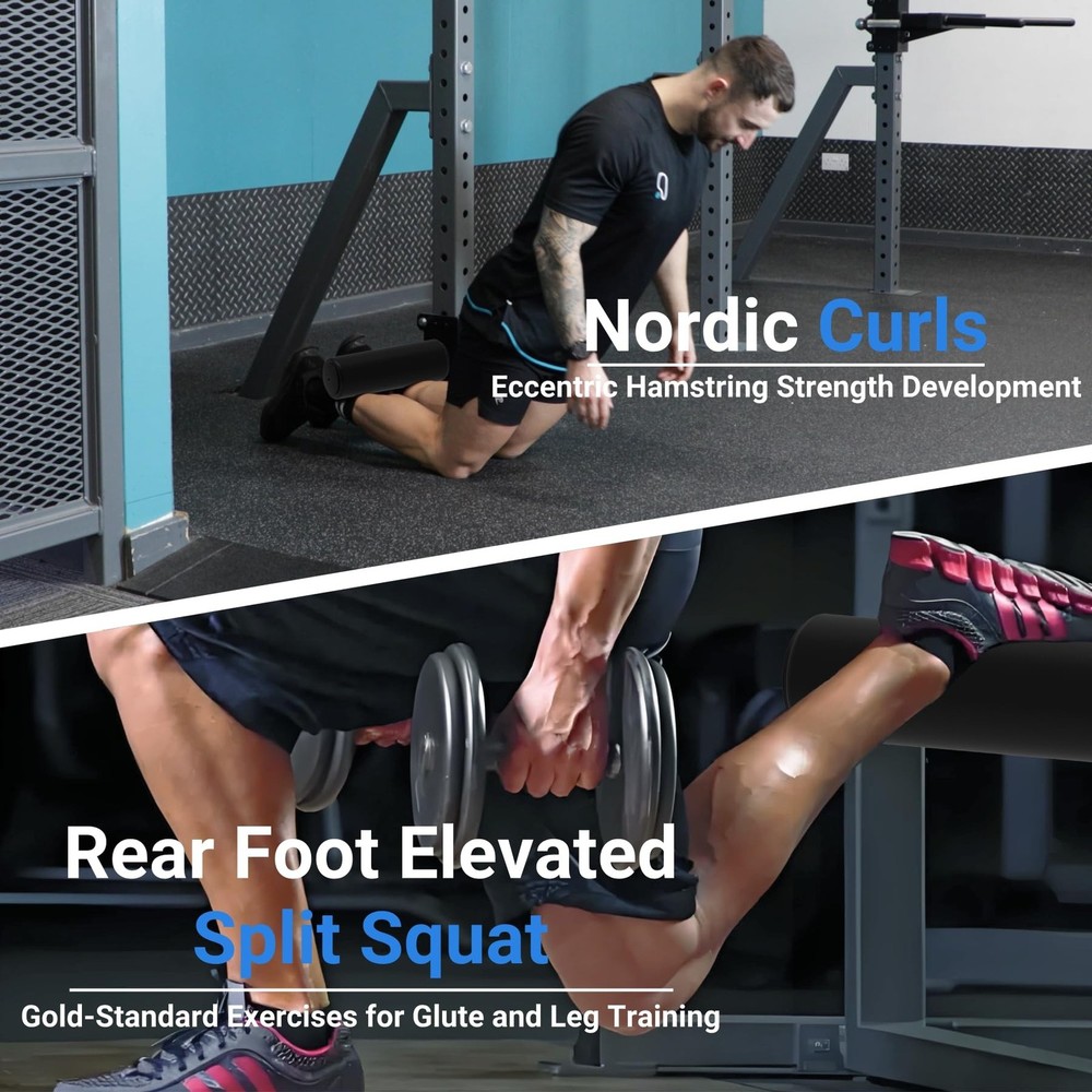 Nordic Hamstring Curl Attachment with Quick-Install, Premium Leather-Wrapped ...