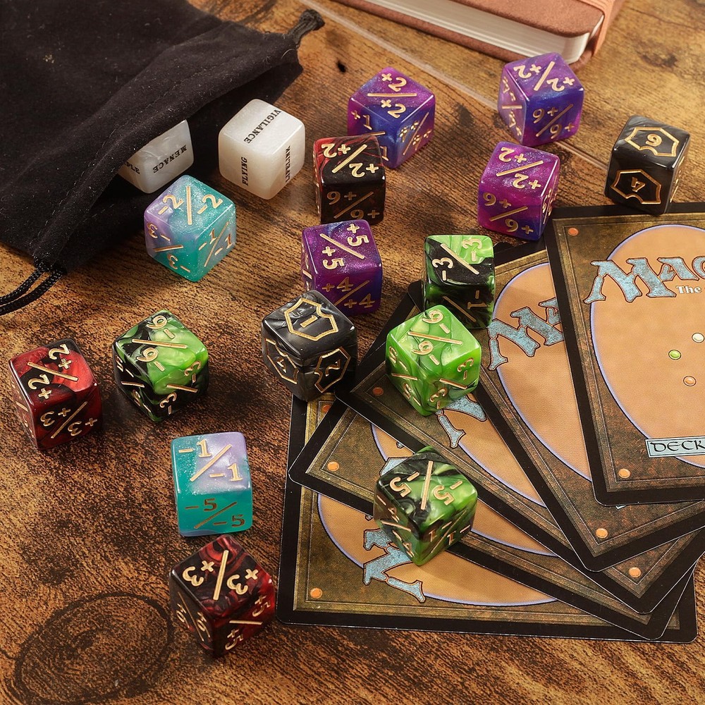 60 PCS MTG Dice Counters Keyword Counters Life Counter 1/+1 counters Commande...