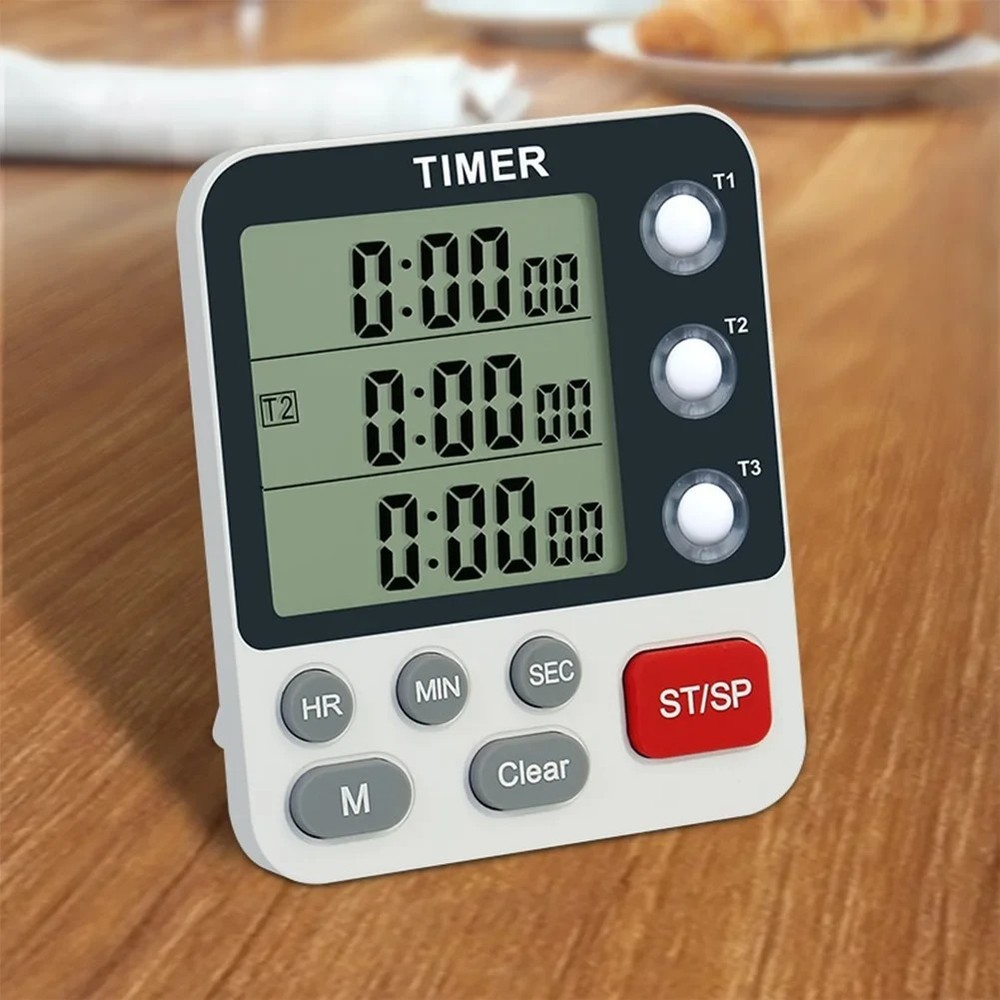 Large LCD Digital Kitchen Cooking Timer Count Down Up Clock Loud Alarm Magnetic