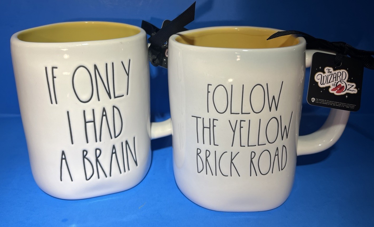 Wizard of Oz Scarecrow Emerald City Coffee Mug Set Collectible Rae Dunn NWT