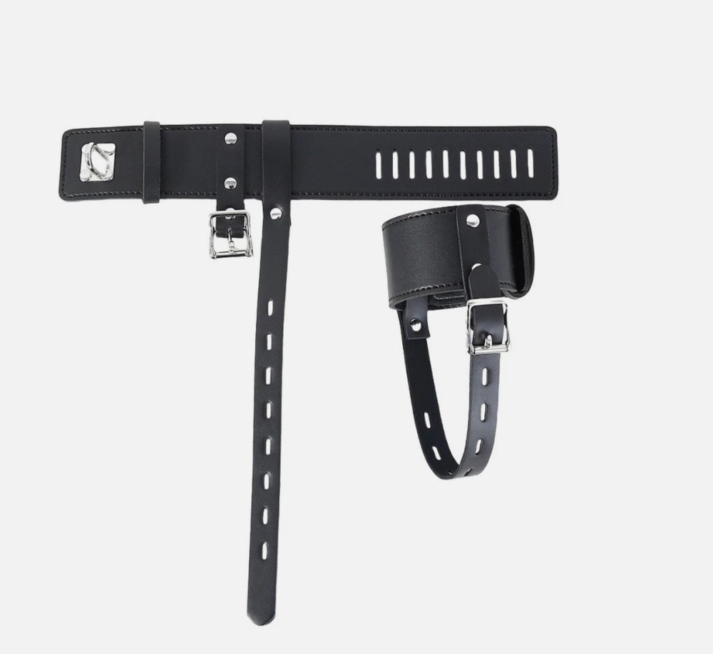 PU Leather Locking Belt Ankle Cuffs Fixed High Heel Shoe Straps