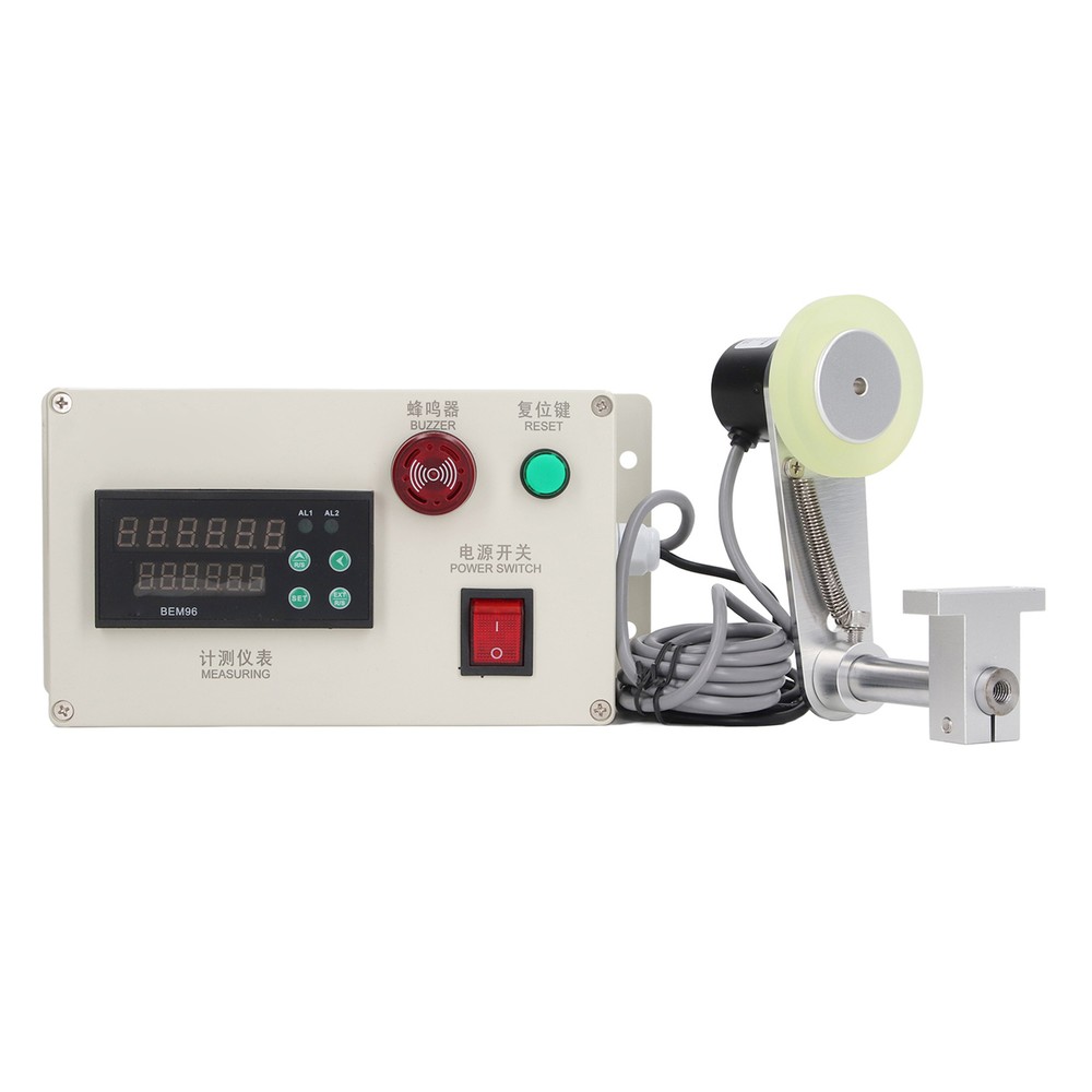 Digital Yard Counter With Spring Bracket 6Digits Roller Cable Wheel Length Meter