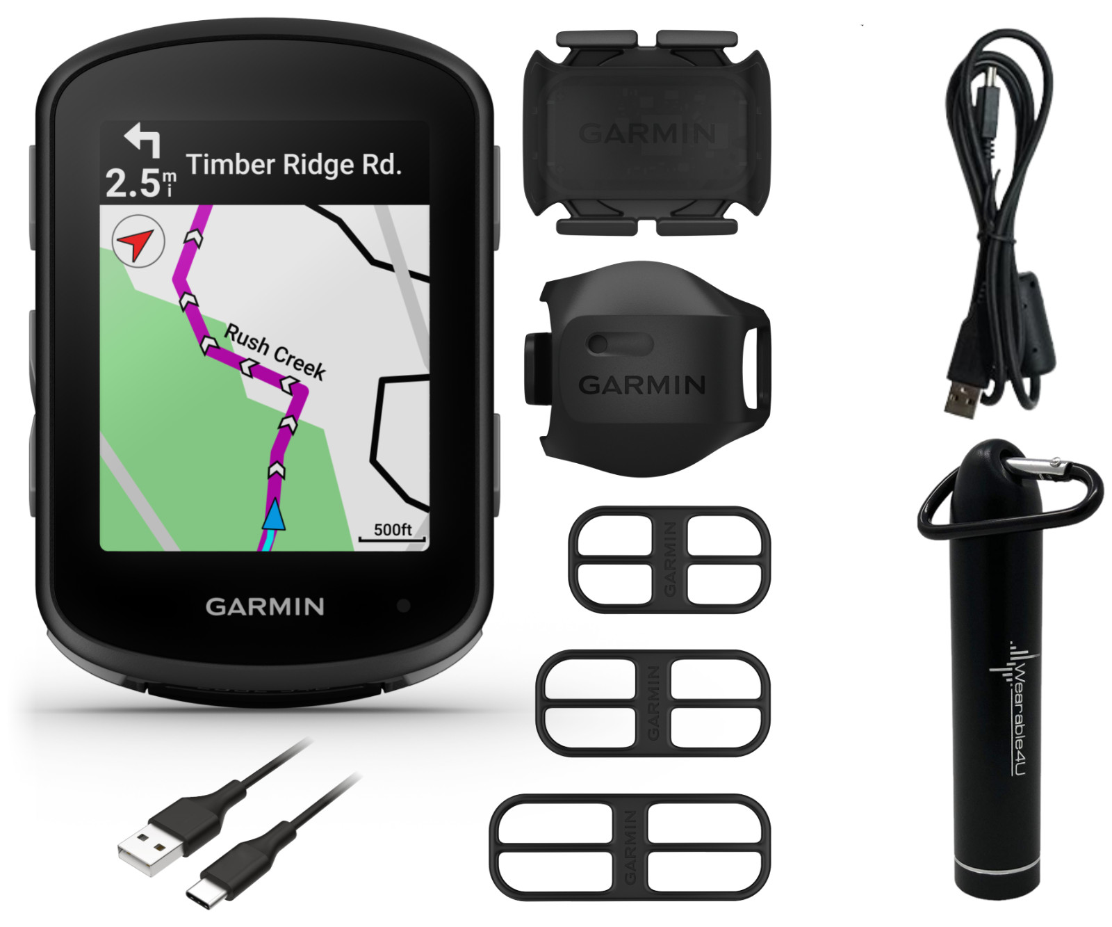 Garmin Edge 540 GPS Cycling Computer w/ Speed and Cadence Sensors and Power Bank