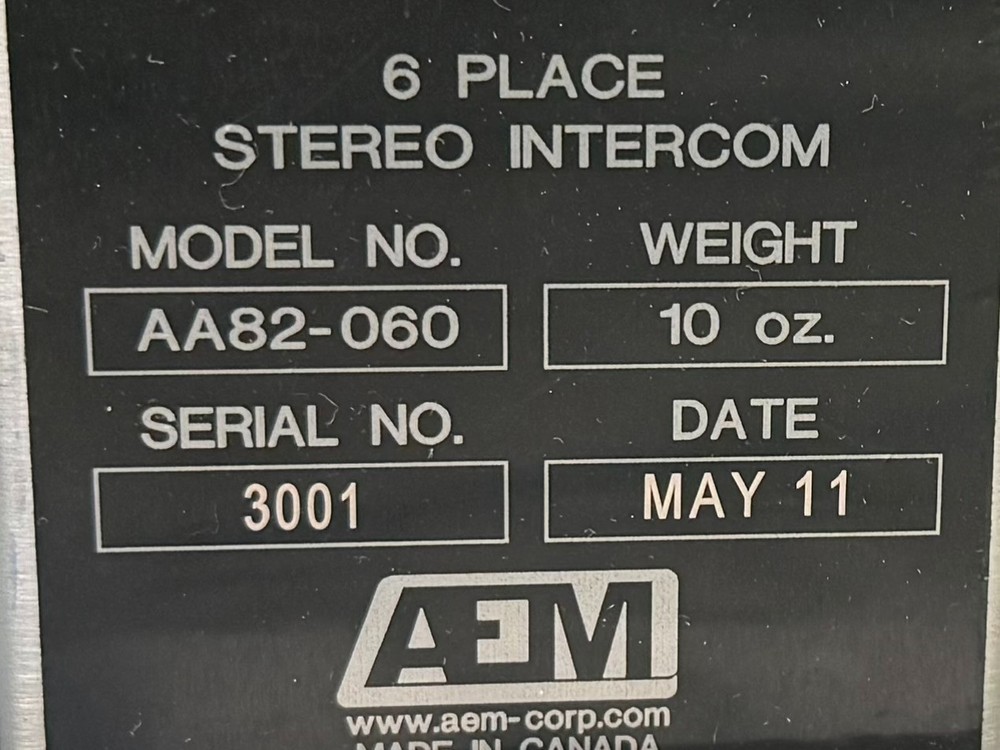 6 Place Stereo Intercom AA82-060 Removed Working