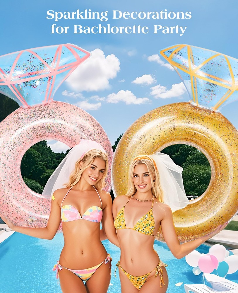 Pool Floats, Inflatable Diamond Ring Pool Float, Large Engagement Ring Floati...
