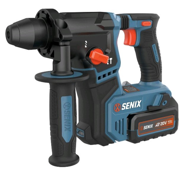 SENIX X2 20V 5/8" Rotary Hammer Drill 4.o Ah Battery, Charger, Tool Bag PDRX2-M2