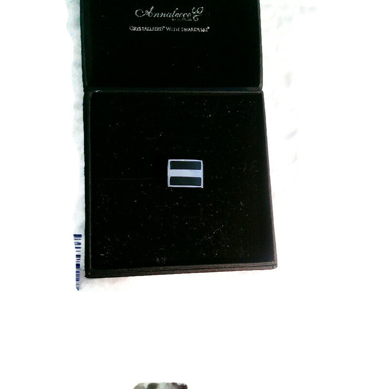 Black & Silver Simple Black Tie Pin Annaleece by DeVries