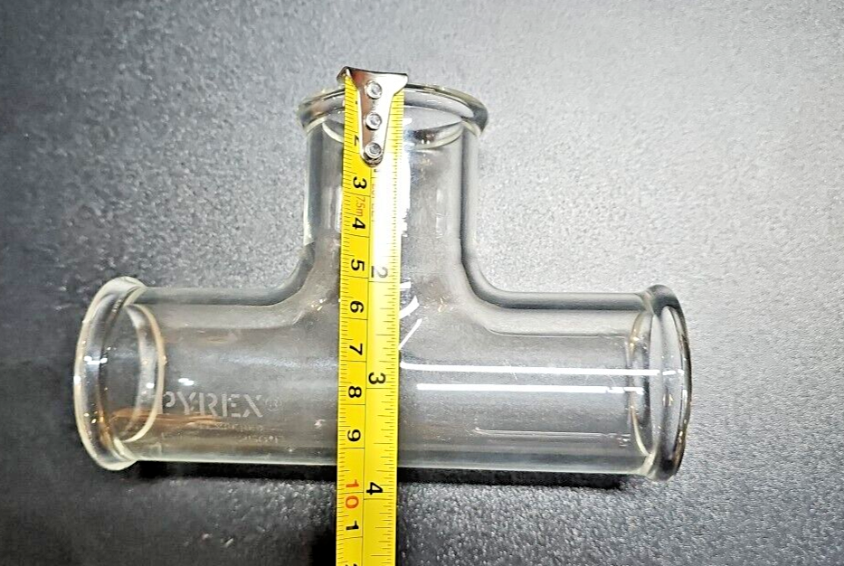 Pyrex Double Tough Beaded Process Pipe Tee 2" Diameter 6" Length T