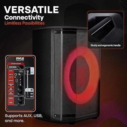 Portable Bluetooth with 8" Inch Woofer, TWS Function, Mic Input, Speaker