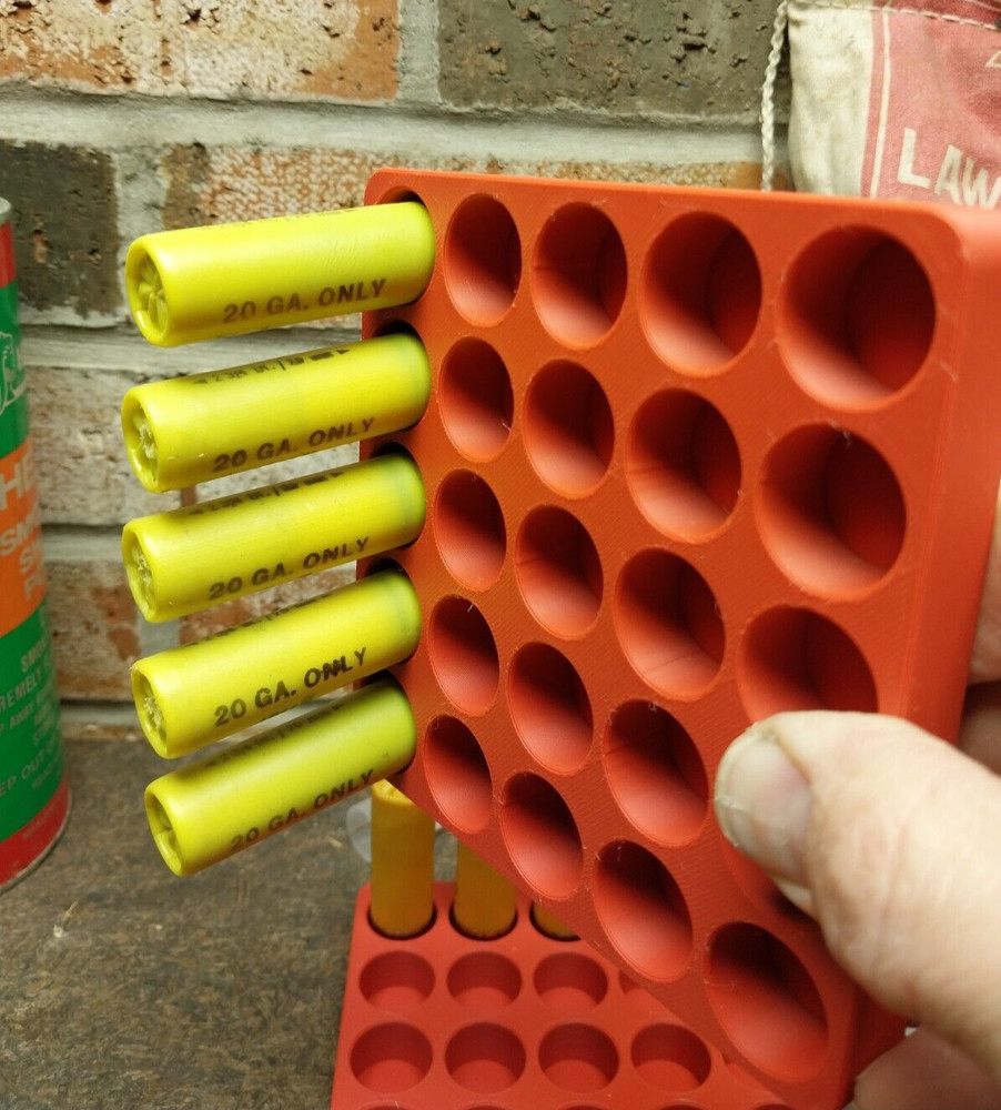 20 Gauge Shot Shell Reloading Tray/Block 25 Shells