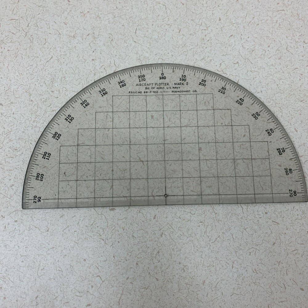 DRAFTING Jeppesen PW-1 Rotating Plotter & 2 Aircraft Plotter Mark 2 Permochart