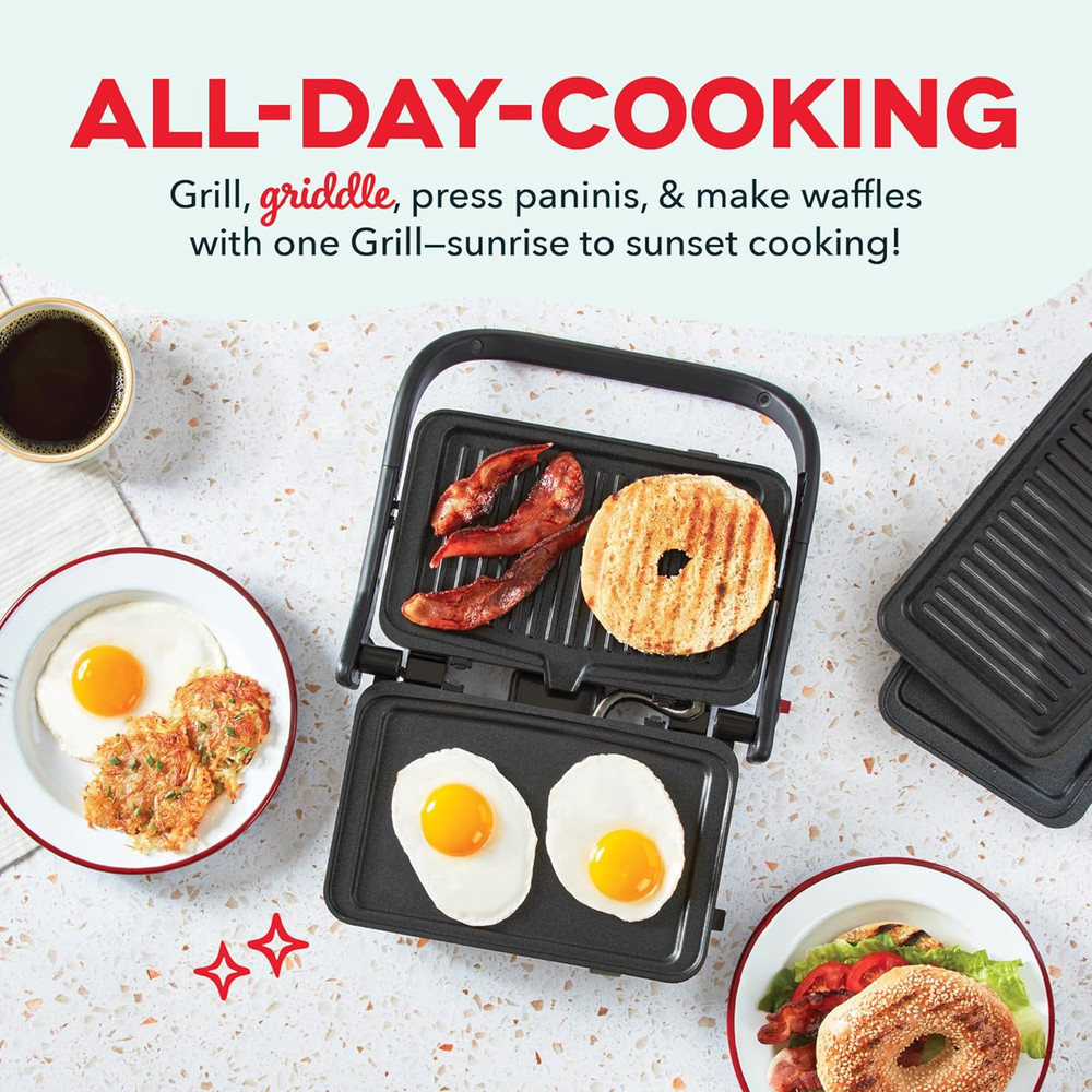 Griddle 2-Plate Pack for Multimaker Flex Press Grill System - Removable, Nonstic