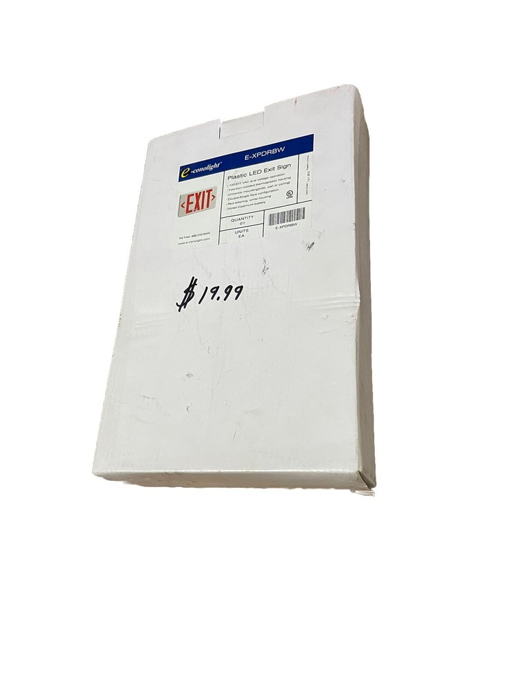 🔥(AN) E-Conolight,E-XPDRBW, Plastic LED Exit Sign, EXPDRBW, 120/277VAC 1