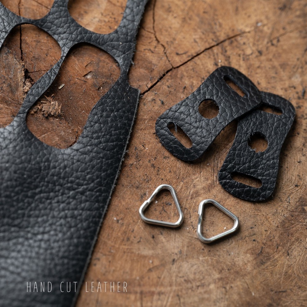 Camera Strap Stainless Split Triangle Rings With Cowhide Leather Protection Pads