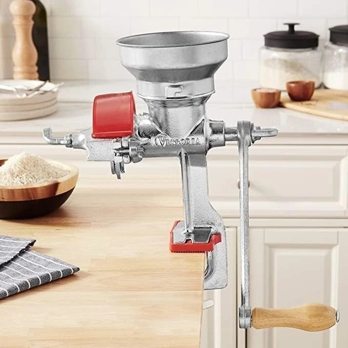 Versatile Cast Iron Grain Grinder with Adjustable Features for Home Use