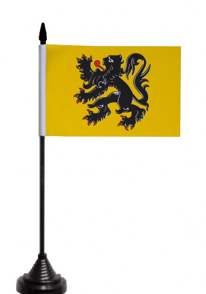 Belgium Flanders Table Flag - Polyester