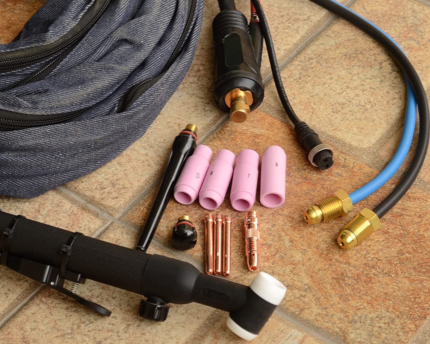 WP-18FV-25 TIG Welding Torch Flexible Valve Head Water cooled 350Amp 25Feet 7.6M