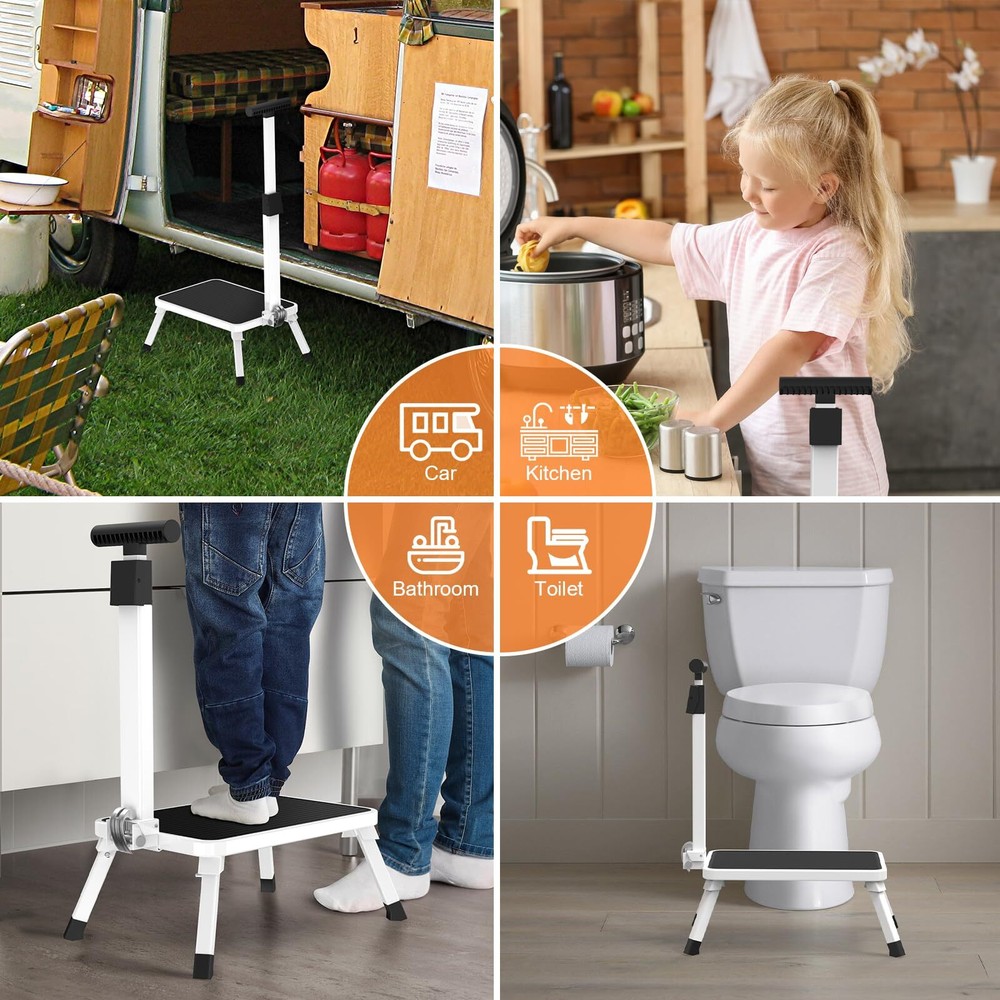 Step Stools for Adults Foldable Step Stool with Handle for Elderly Seniors St...