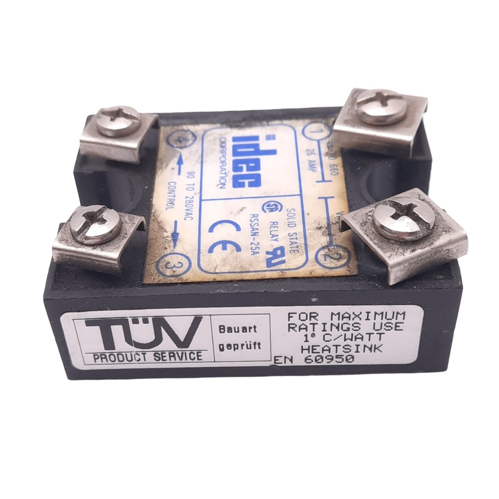 IDEC RSSAN-25A Solid State Relay, SPST-NO, 660VAC 25A Max, 90-280VAC Control