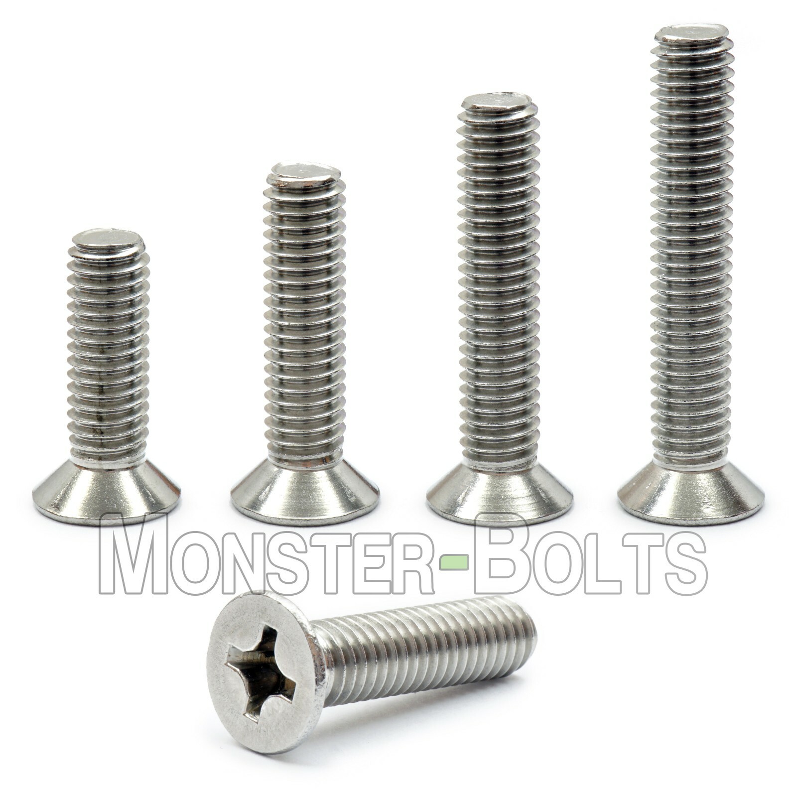 #8-32 Phillips Flat Head Machine Screws, 82° Countersunk A2 18-8 Stainless Steel