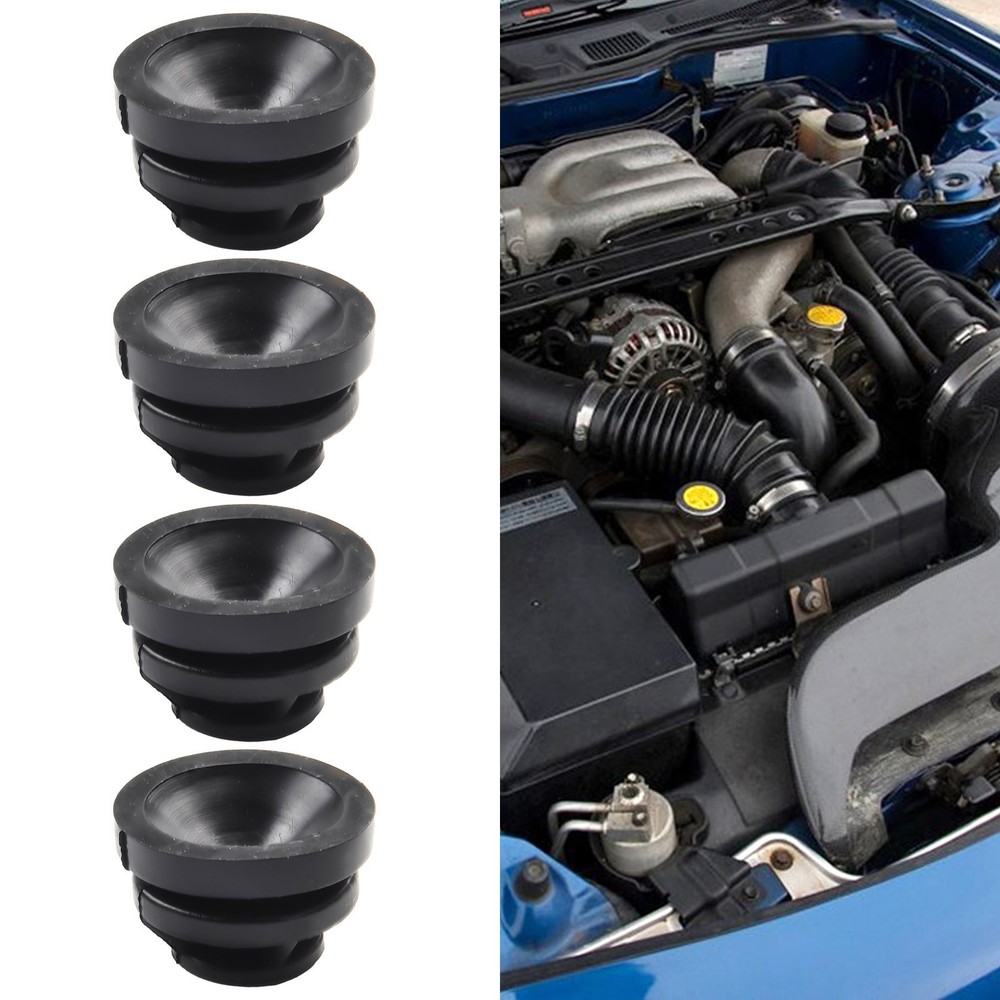 Car Engine Cover Rubber Mounts 4Pcs Black Auto Practical Buffer Tool Attachments