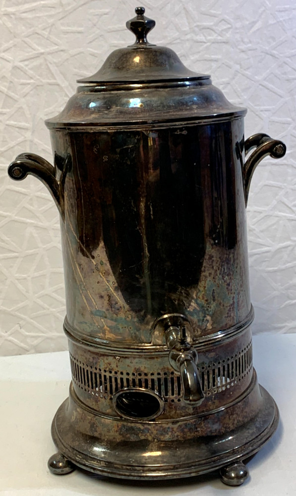Antique SHEFFIELD/R .RICHARDSON Silverplate Samovar Urn with Burner
