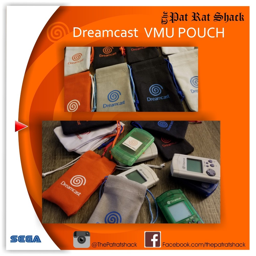 Sega Dreamcast pull string canvas VMU Pouches