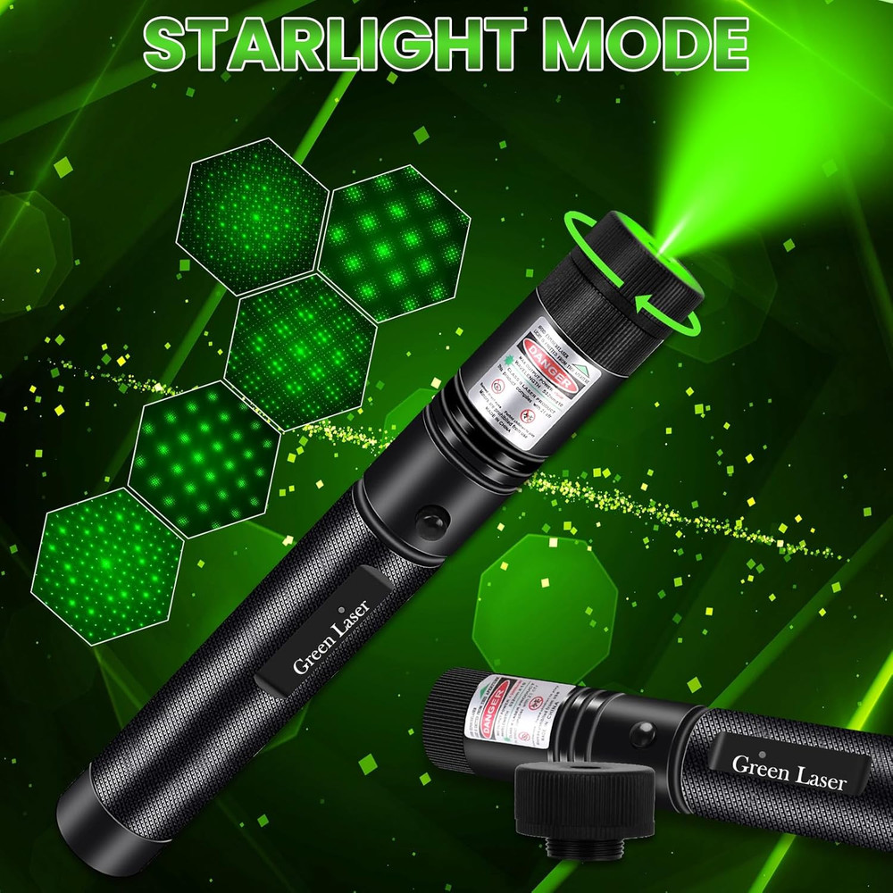 Long Range Laser Pointer, Rechargeable Flashlight with Green Laser Pointer for N