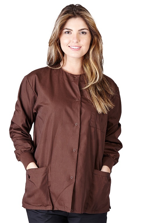 Unisex Medical Hospital Nursing Warm Up Top Scrubs Jackets 3-Pockets for Women